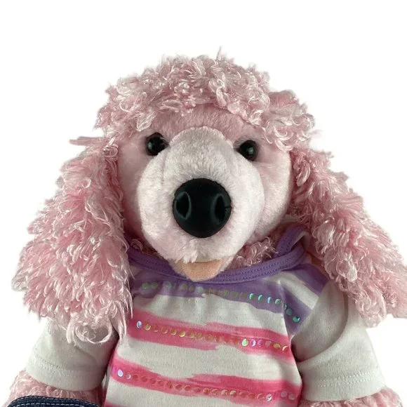Build A Bear Pink French Poodle Dog with Music Player Earphones Plush Clothes - Picture 3 of 9
